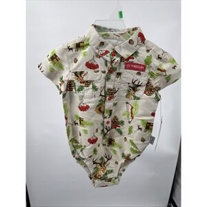NWT Magellan Outdoors Christmas Vintage Hunt Baby One PC. 12-18 Months Snaps